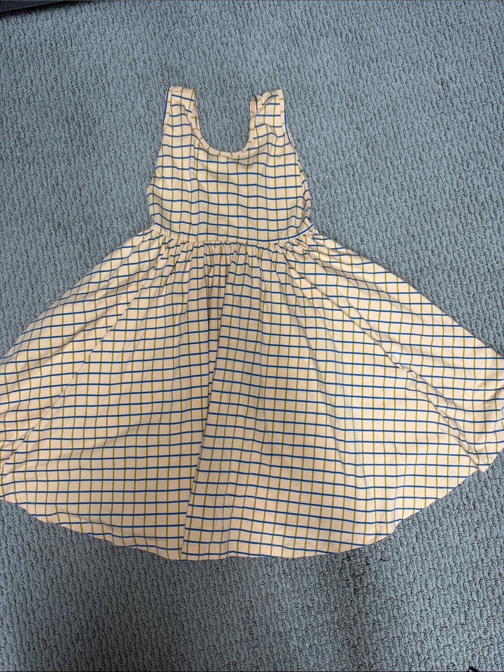 Alice & Ames Girls Yellow Checked Summer Dress - Sleeveless Casual Sundress